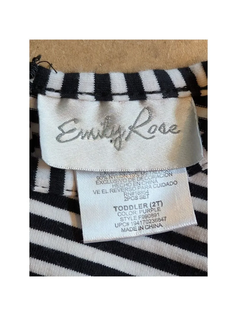Emily Rose Girls Size 2T Embroidery Pumpkins Halloween Gray/Purple/Striped Dress